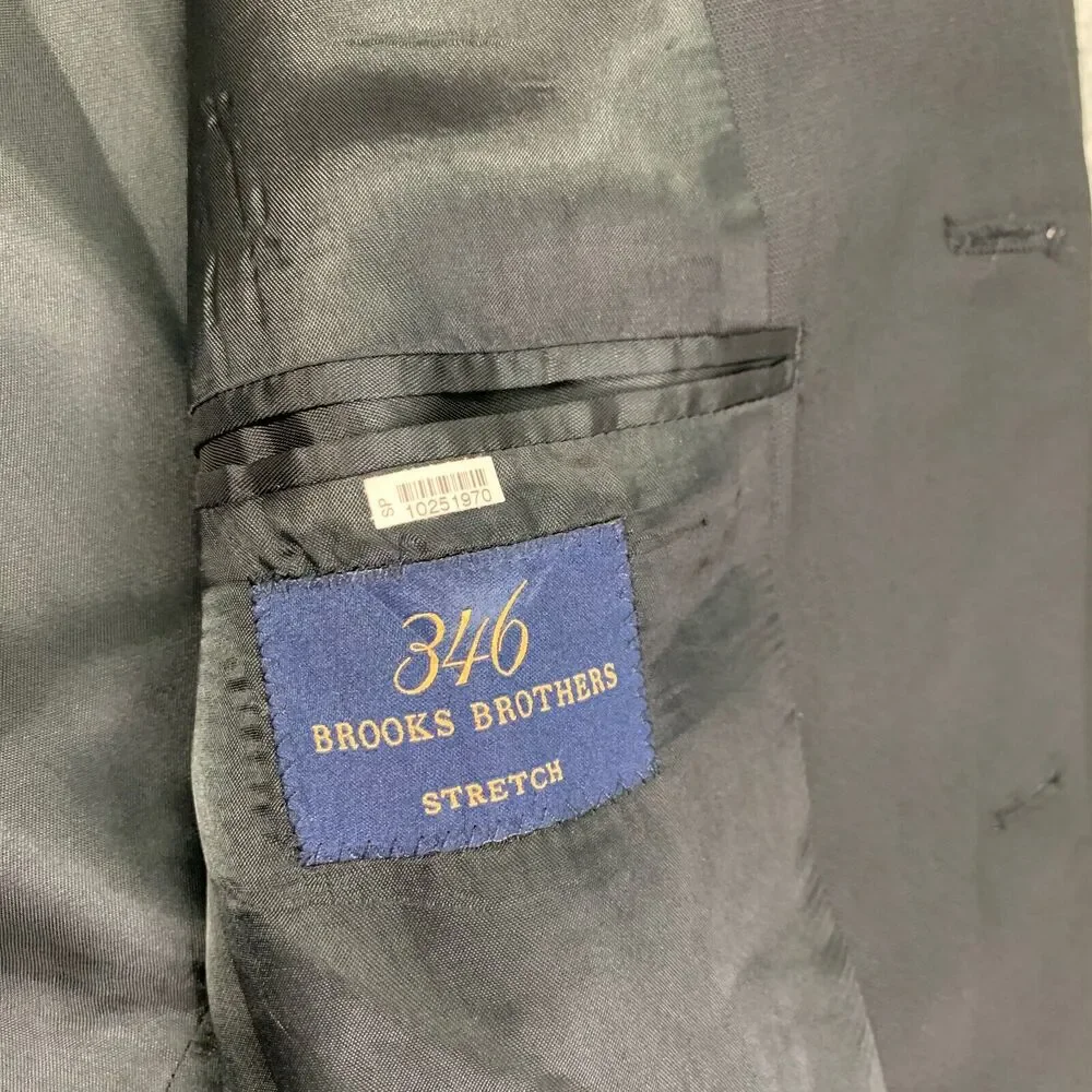 Vintage Brooks Brothers‎ Blazer Mens 42 Black Single Breasted 3 Button Wool